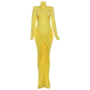Vestido Largo Casual de Verano 2026 con Cuello Alto y Corte Ajustado, Estilo <span class=keywords><strong>Imperio</strong></span>, Transpirable, Lavable y Antiestático para Primavera - Product Image 6