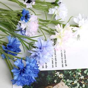 Décoration artistique de haute qualité, faite à la main, avec 3 têtes de marguerites, de bleuet et de chrysanthèmes simulés pour le Nouvel An chinois - Product Image 4