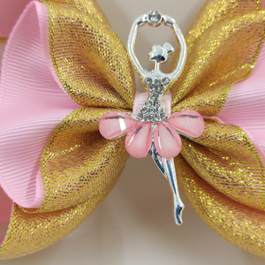 Moño para el Cabello de Niña, Dos Capas, Color Rosa Dorado, Estilo Princesa, Brillante, para Fiestas, Invierno - Product Image 3