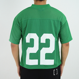 Ventes en gros de shorts de football en maille à col en V, coupe ample, imprimés personnalisés, en coton double couche 200 g/m², pour l'été - Product Image 2