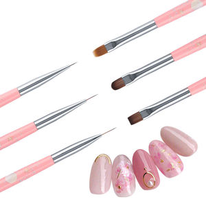 Lot de pinceaux de nail art multi-tailles avec manche métallique, pinceau plat de précision, pinceau à nylon ondulé pour la peinture à l'aquarelle et la manucure - Product Image 3