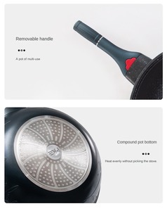 Maifan Stone Sartén antiadherente para freír en el hogar Olla de fondo plano Cocina de inducción Gas Adecuado sin humo Micro presión Freír Wok - Product Image 5