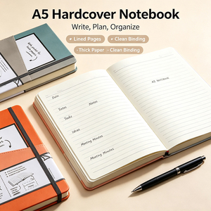 Cuaderno A5 de Tapa Dura con Cubierta de PU y Bolsillo para Papel Suelto, Notas de Reuniones, Planificación Diaria, Uso en Oficina, Organizador de Tareas, Aspecto Premium - Product Image 3