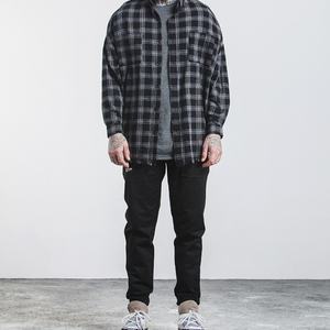 เสื้อเชิ้ตผู้ชายลายสก็อตแขนยาวคุณภาพสูงจากจีนปี 2019 เสื้อเชิ้ตผ้าฝ้าย 100% สไตล์ลำลอง เสื้อผ้าแฟชั่นแนวสตรีท เสื้อเชิ้ตผ้าสักหลาดลายสก็อตสำหรับผู้ชาย - Product Image 2