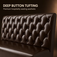 Banquette de restaurant en bois moderne et durable, avec revêtement en cuir capitonné sur mesure, pour café, bar, salon, hôtel, salle à manger