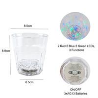 Verre à whisky LED transparent lumineux, gobelet coloré et brillant pour bar, boîte de nuit, fête, festival, accessoire cadeau pour boissons