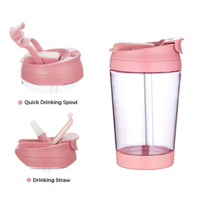 特注再利用可能かわいい子供旅行トリタンプラスチックコーヒードリンクマグカップシッピーウォーターカップふたとストロー付き - Product Image 2