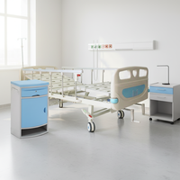 Lit médical manuel à double manivelle 2 fonctions pour patient, semi-élevable, pour hôpital, vente en gros