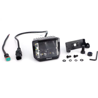GPNE Lumière de travail LED 4 pouces cube 40W 4000 lumens 6000-6500K 12V Feux de brouillard latéraux clignotants pour SUV ATV Voiture Camion