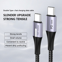 Cable de Carga Rápida USB-C a Tipo-C de 100W con Luz LED para Computadora IOS, Impresora, Teléfono Móvil y Banco de Energía