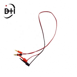 1 Pair 1M 4mm Banana Plug connectors to <b>Hook</b> <b>Clip</b> adapter electric Cable Gold Plated For Multimeter Test Leads wire red black - Product Image 2