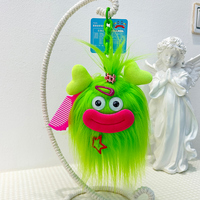 Porte-clés en peluche monstre mignon et moche, jouet en peluche bouche saucisse et pendentif de sac pour décor de sac à dos
