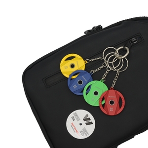 Llavero metálico de negocios con diseño de barra de pesas miniatura, organizador de llaves, regalo creativo, color negro - Product Image 5