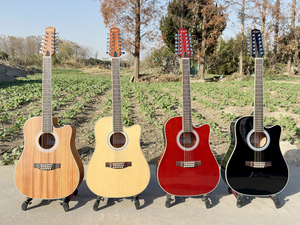 Guitarra Acústica Eléctrica <span class=keywords><strong>de</strong></span> <span class=keywords><strong>12</strong></span> <span class=keywords><strong>Cuerdas</strong></span>, Negra Brillante, <span class=keywords><strong>de</strong></span> 41 Pulgadas, con Logotipo Personalizado, Precio Económico <span class=keywords><strong>de</strong></span> Fábrica en China, Instrumento Musical Folk Dreadnought - Product Image 6