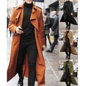 Nuovo Cappotto Lungo da Uomo Autunno Inverno, <span class=keywords><strong>Trench</strong></span> Casual alla Moda, Soprabito Lungo a Maniche Lunghe - Product Image 5