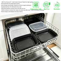 Boîte à lunch en PP, contenants de stockage alimentaire/plateau alimentaire avec couvercle transparent, utilisé pour les sandwichs, les fruits, les nouilles