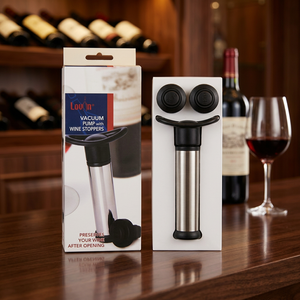 Lovin Vacuum Wine <b>Pump</b> with Stoppers Stainless Steel Reusable Wine Preserver <b>Bar</b> Tool Modern Design - Product Image 1