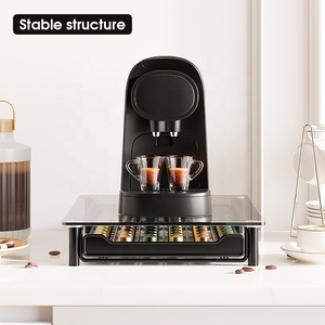 Support de support de machine Nespresso avec plateau <span class=keywords><strong>en</strong></span> métal Tiroir <span class=keywords><strong>en</strong></span> verre de rangement pour capsules de café d'origine pour - Product Image 3