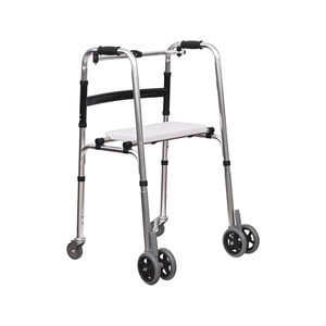 Déambulateur léger en aluminium avec siège, hauteur réglable, pliable, aide à la mobilité pour les personnes âgées et les adultes handicapés - Product Image 3