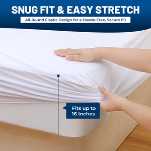 Protecteur de <span class=keywords><strong>matelas</strong></span> imperméable en bambou tricoté de qualité supérieure, 140 g/m², résistant aux taches, respirant, pour la famille - Product Image 2