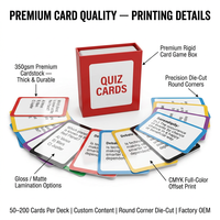 Juego de Cartas Educativas, Caja Cuadrada a Todo Color, Tarjetas de Memoria, Preguntas y Respuestas, Vocabulario, Debate, Fiesta, Educación, 4 Temas Disponibles
