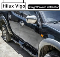 Marchepieds latéraux et marchepieds de protection en acier inoxydable argenté tout-terrain pour Hilux Ranger D-Max Silverado F-150 (2015-2026)