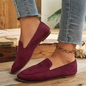 Mocassins plats à bout rond en daim pour femme, grande taille, <span class=keywords><strong>style</strong></span> décontracté et polyvalent, chaussures légères en tissu, pour l'export. - Product Image 4