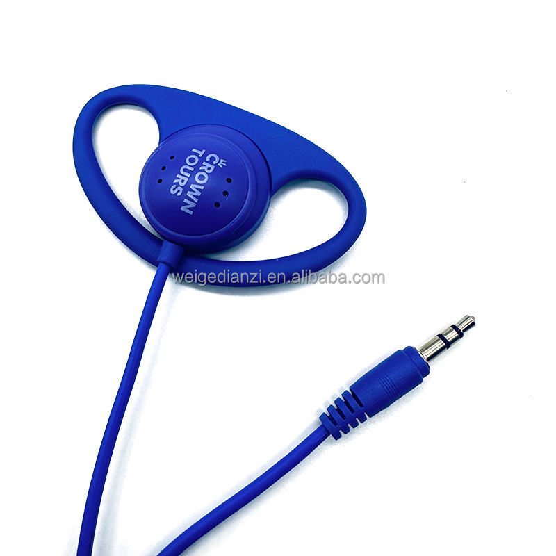 One Side Ear-hook Earphones Mono Headphone Wired Single Earphone for  Tour Guide System Headset