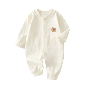 Mameluco de Bebé de Algodón Puro de Manga Larga Unisex para Primavera y Otoño, Traje de Gateo para Recién Nacido con Bordado de Flores - Product Image 5