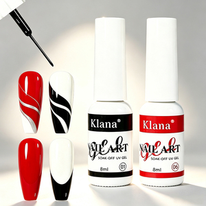 KLANA Gel Liner pour Ongles 8ml, Gel de Décoration DIY pour Lignes Ultra-fines, Anti-débordement, Soak Off, Gel UV Nail Art, Vente en Gros - Product Image 2