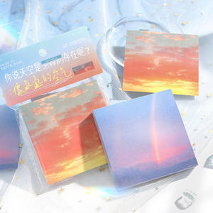 100 hojas/paquete de notas adhesivas Hey Look up artístico cielo nubes hecho a mano diario notas decorativas - Product Image 1