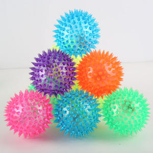Fabrika üretimi, toksik olmayan, ışıklı LED'li, dikenli, zıplayan top, dikenli kauçuk stres topu, plastik TPR malzemeden yapılmış, promosyon tipi, 6 cm, yaşlar için uygun. - Product Image 4