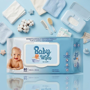 Toallitas Húmedas Desechables Económicas de Marca Privada para Bebés, Sensibles, OEM, para Limpiar Manos y Boca - Product Image 5