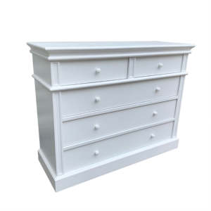 <span class=keywords><strong>Commode</strong></span> classique blanche à 5 tiroirs, armoire de rangement pour chambre à coucher avec moulures décoratives - Product Image 3