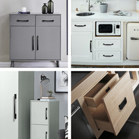 Poignée en aluminium noire pour meubles de cuisine, prix moins cher