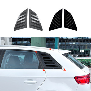 Audi A3 S3 8V Hatchback Window Louver Decals Piano Black Carbon Fiber Texture Adhesive Body Stickers 2014-2020 - Product Image 1