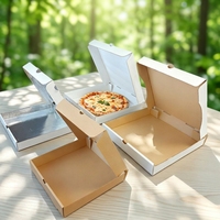 Carton kraft à double paroi en vrac SP3705 pour petites pizzerias américaines, boîte à pizza à emporter