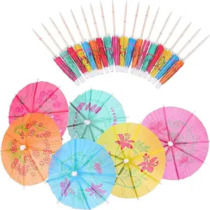 도매 칵테일 장식 작은 우산 스틱 아이스크림 우산 꼬치 파티 간식 장식 우산 스틱
