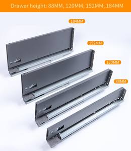 Custom Heavy Telescopic Channel <b>Drawer</b> Slide for Ultra-Thin Steel Iron Box 3-Fold for Home Laundry Kitchen Outdoor Gym Bedroom - Product Image 6