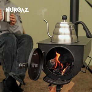 Poêle à bois pliable et portable NURGAZ pour le camping en plein air, cuisinière chauffante noire CS-01 - Product Image 2