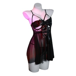 Chemise de nuit sexy transparente Pure Desire Lingerie avec nœud papillon en satin, vêtements de nuit pour femmes, sans manches, doux, respirant, lisse - Product Image 4