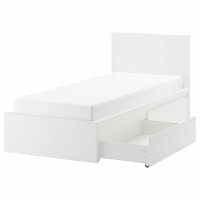 Lit de rangement double avec tiroirs latéraux, cadre en MDF peint, lit en bois démontable pour le marché canadien