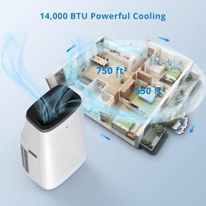 Aire Acondicionado Portátil Hipicute de 14000 BTU, 90 Pintas, Deshumidificador, Enfriamiento para Habitaciones Grandes - Product Image 3