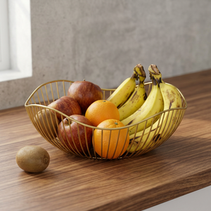 Fruit <b>Basket</b> 40x40x25cm Minimalist Design Kitchen <b>Storage</b> Container Durable Metal Wire <b>Mesh</b> Single Tier - Product Image 3