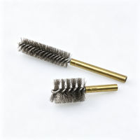 Brosse de nettoyage industrielle en fil d'acier inoxydable avec manche en laiton, personnalisable DIY et OEM, directement de l'usine