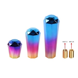 Accessoires de voiture JDM Pommeau de levier de vitesse manuel universel en aluminium Neo Burnt Blue Diamond <span class=keywords><strong>Shape</strong></span> 4 Sizes avec adaptateur de tête - Product Image 5