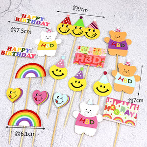 Bendera tusuk gigi makanan Natal kustom bendera Hamburger Burger bendera potong gigi kue buah Cocktail dekorasi pesta bendera tusuk gigi - Product Image 6