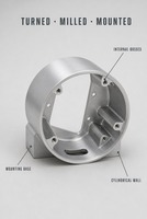 Boîtier de moteur cylindrique 3D en acier inoxydable/aluminium usiné par tournage CNC et fraisage 5 axes, coque de cavité d'actionneur de joint de robot sur mesure
