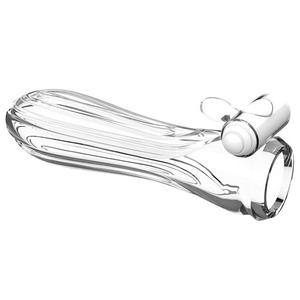 Extensión de pene vibrador de cristal transparente, condón de goma suave, Juguetes sexuales para hombres, masaje vaginal, anillos para pene - Product Image 4
