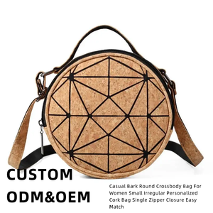 <span class=keywords><strong>Sac</strong></span> bandoulière décontracté en liège pour femme, petit format, forme irrégulière, personnalisé, avec fermeture éclair unique, facile à assortir, toutes saisons - Product Image 2